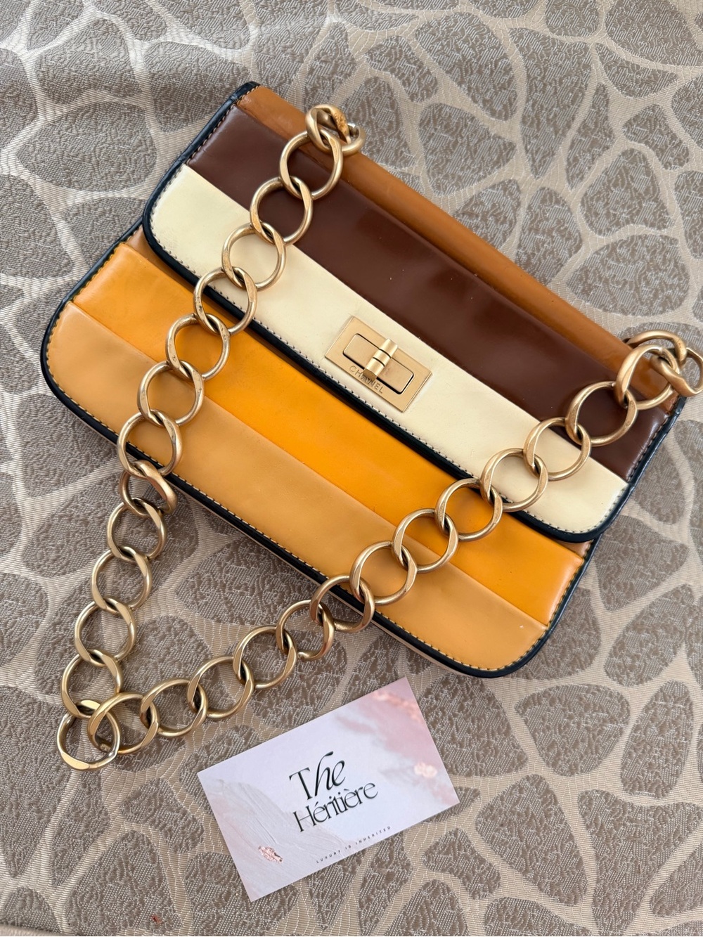 vintage colorblock Chanel 2.55 Mademoiselle Patent Shoulder Bag